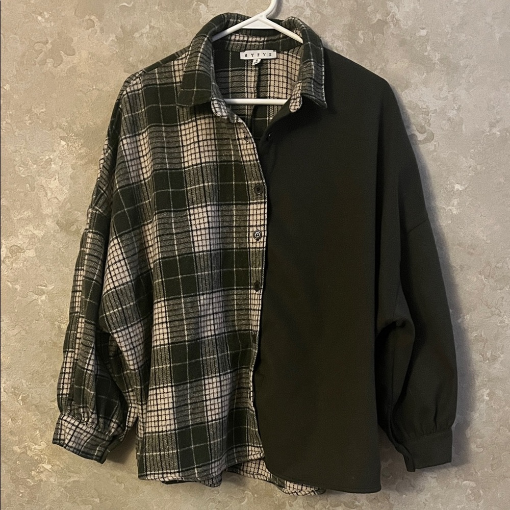 Boutique Hyfve oversized Flannel/fleece shacket size Small
